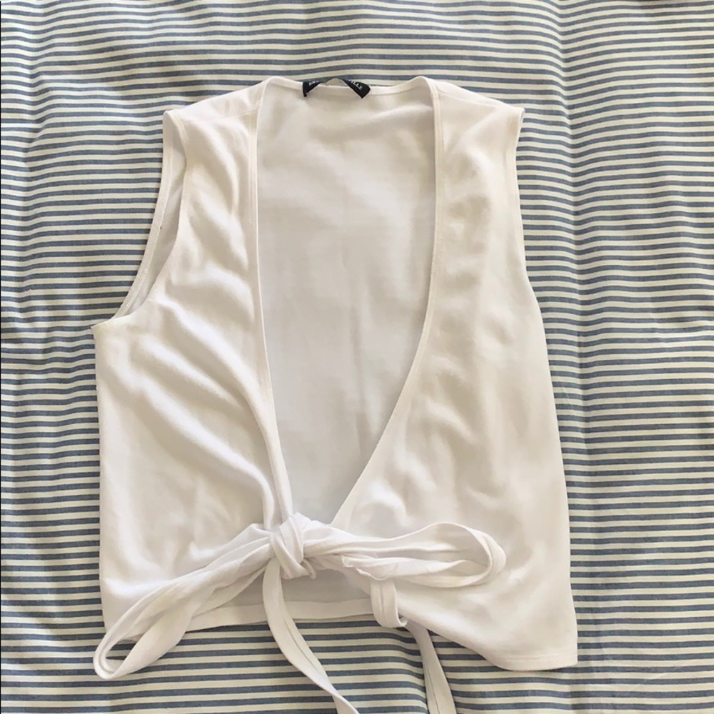 Brandy Melville white wrap top